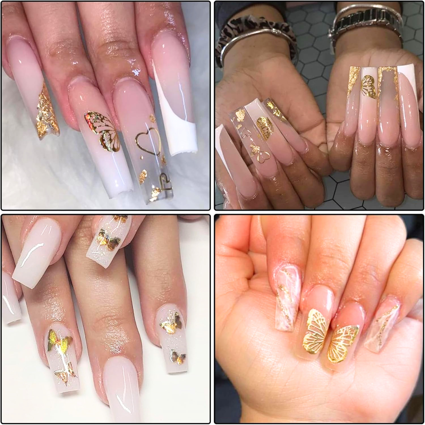 Holographic 3D Butterfly Nail Decals – Cute Nail Stickers for Acrylic & Gel Nails