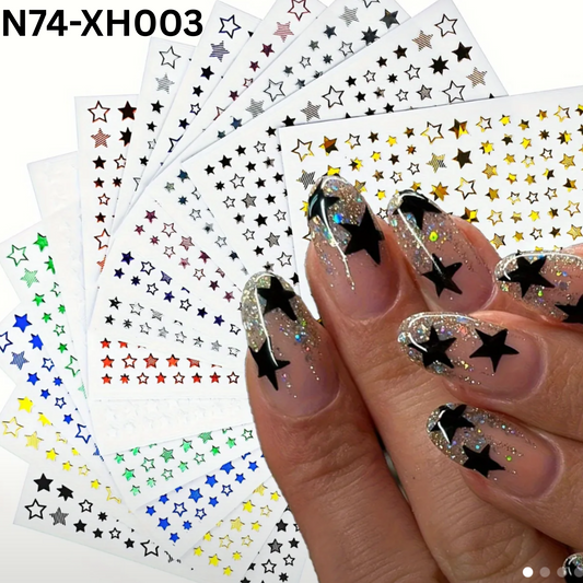 Star Nail Stickers, Nail Star Stickers For Nail Art, 3D Nail Art Star Decals, Small Star Stickers For Nails, Star Nail Design