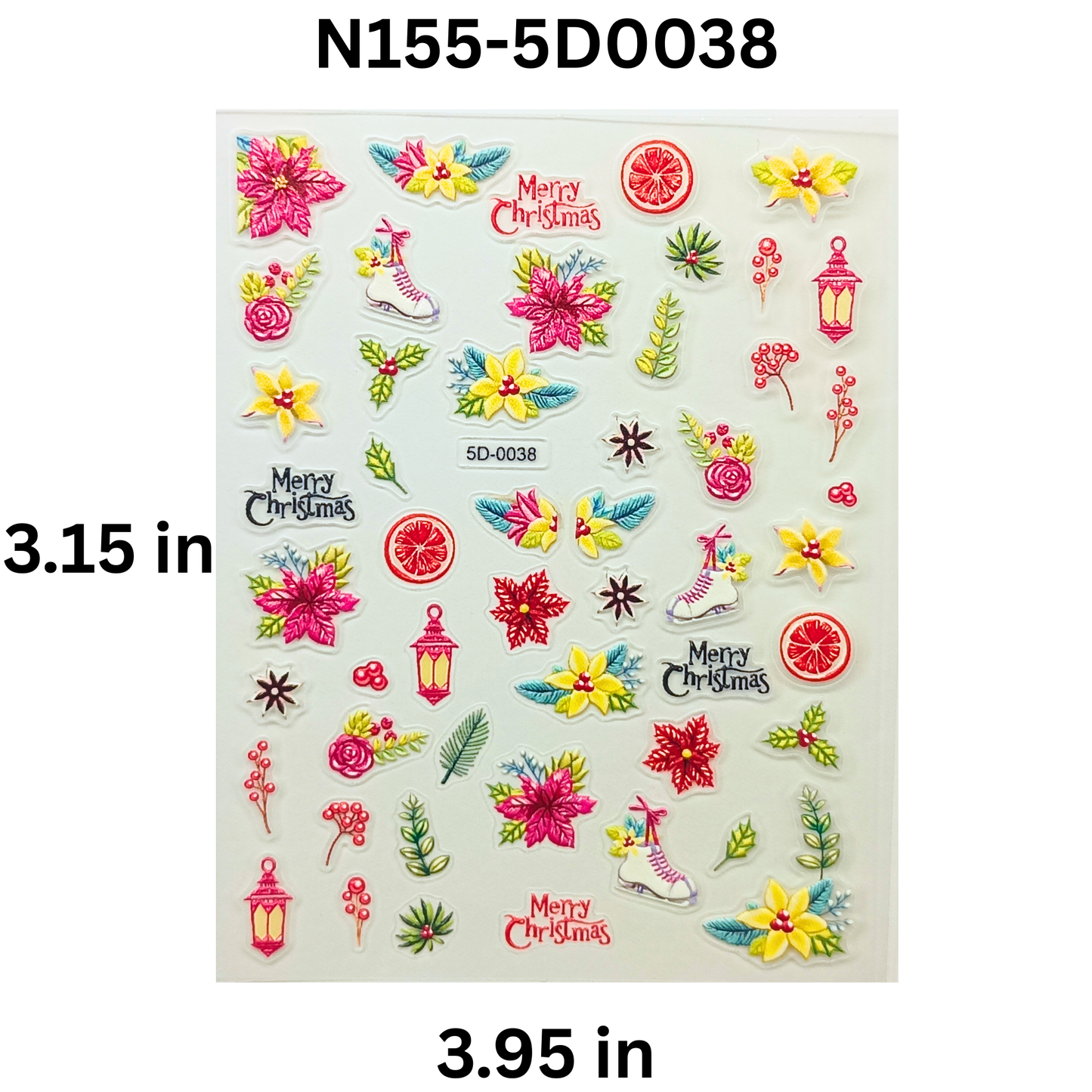 Holiday Nail Stickers 5D – Xmas Manicure Decoration Set