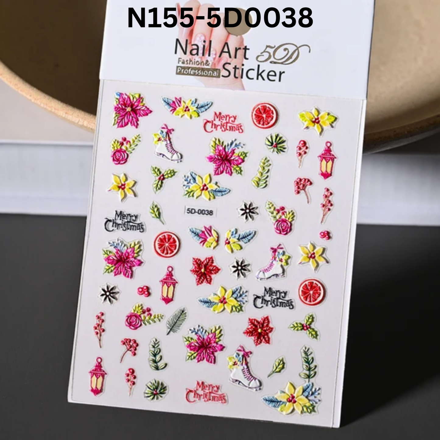 Holiday Nail Stickers 5D – Xmas Manicure Decoration Set