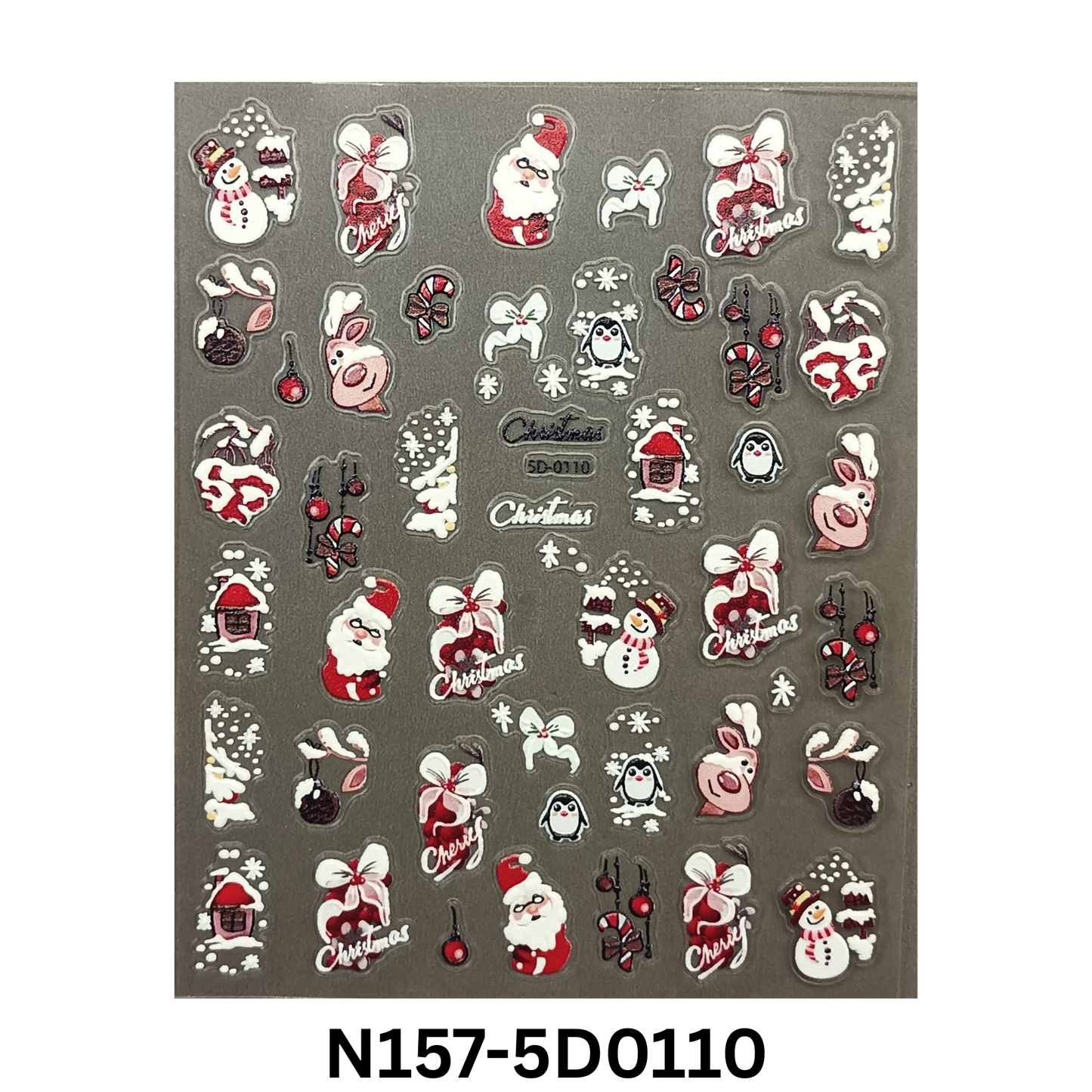 Holiday Nail Stickers 5D – Xmas Manicure Decoration Set