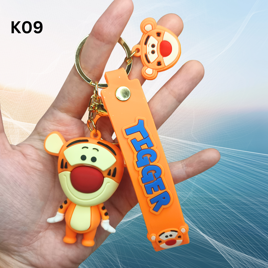Cute Tigger Keychain with Strap – Cartoon Bag Charm & Gift Idea