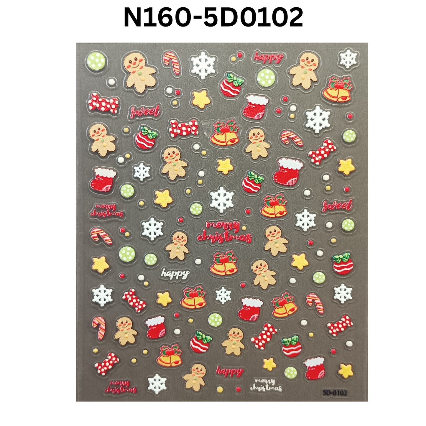 5D Festive Nail Stickers – Winter Christmas Party Nail Designs