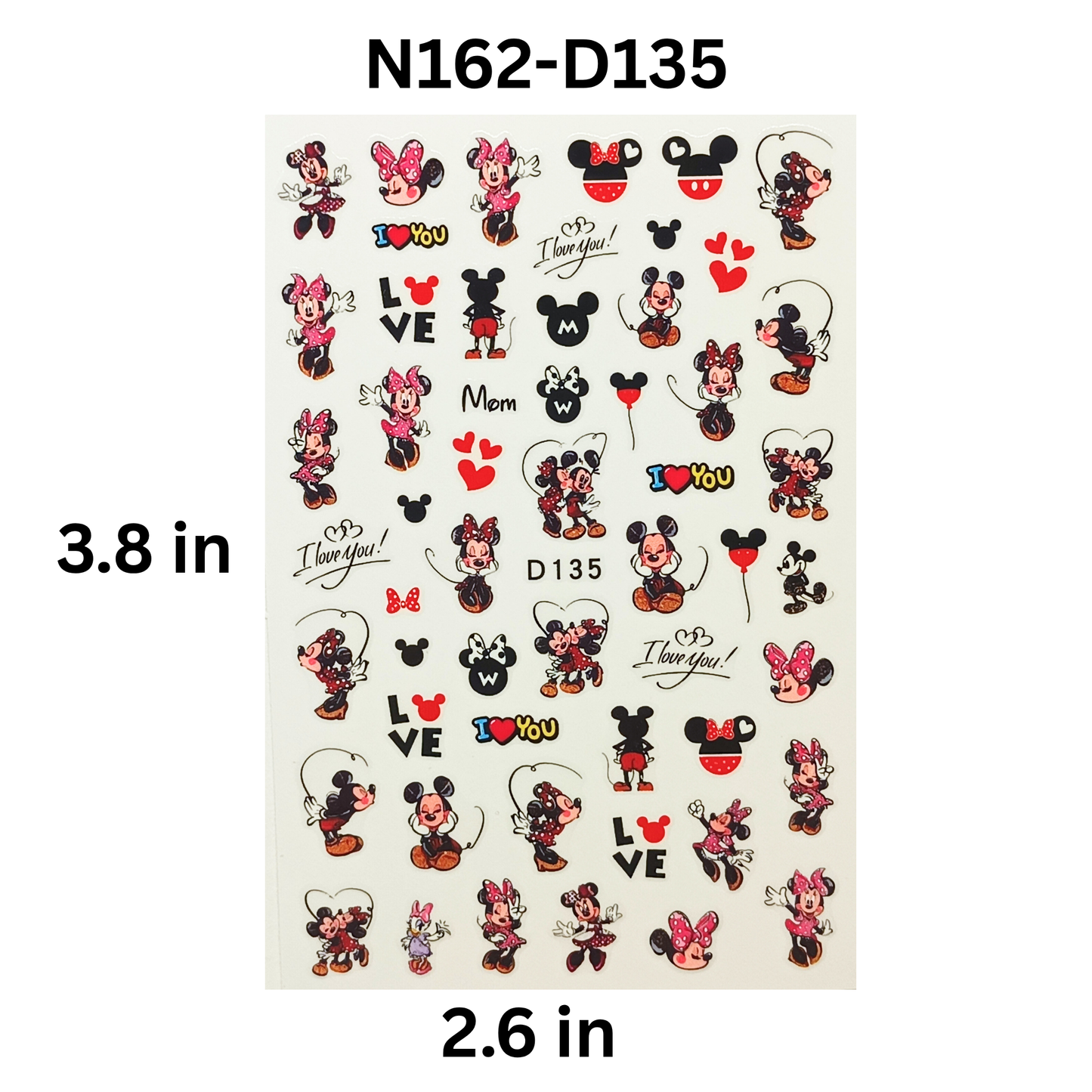 Cute Mickey & Minnie 3D Nail Stickers – Cartoon Nail Art Decals