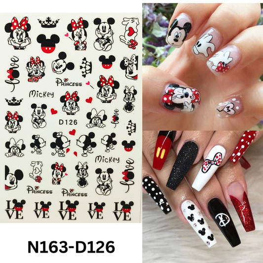 3D Mickey Minnie Nail Art Stickers – Easy Peel & Stick Nail Decoration