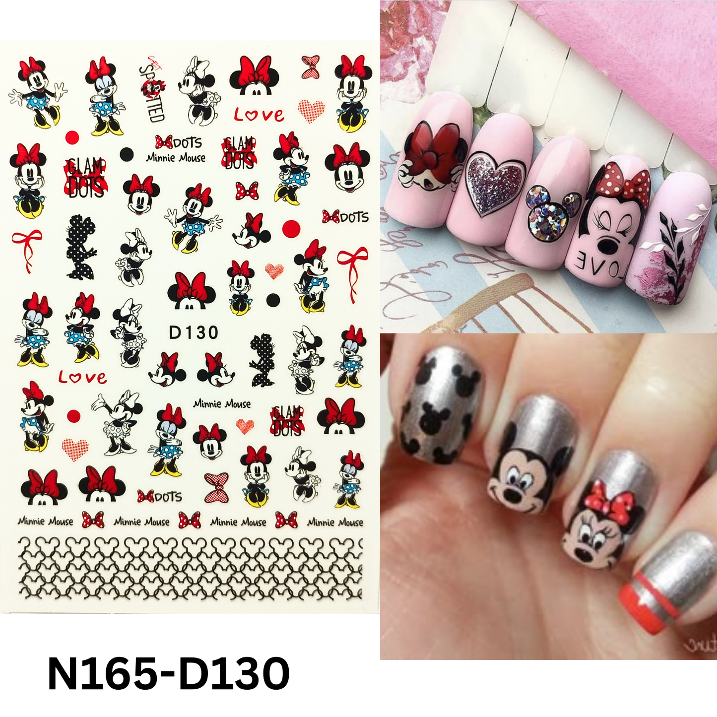 Disney-Inspired Mickey Minnie Nail Stickers – Cute Nail Accessories