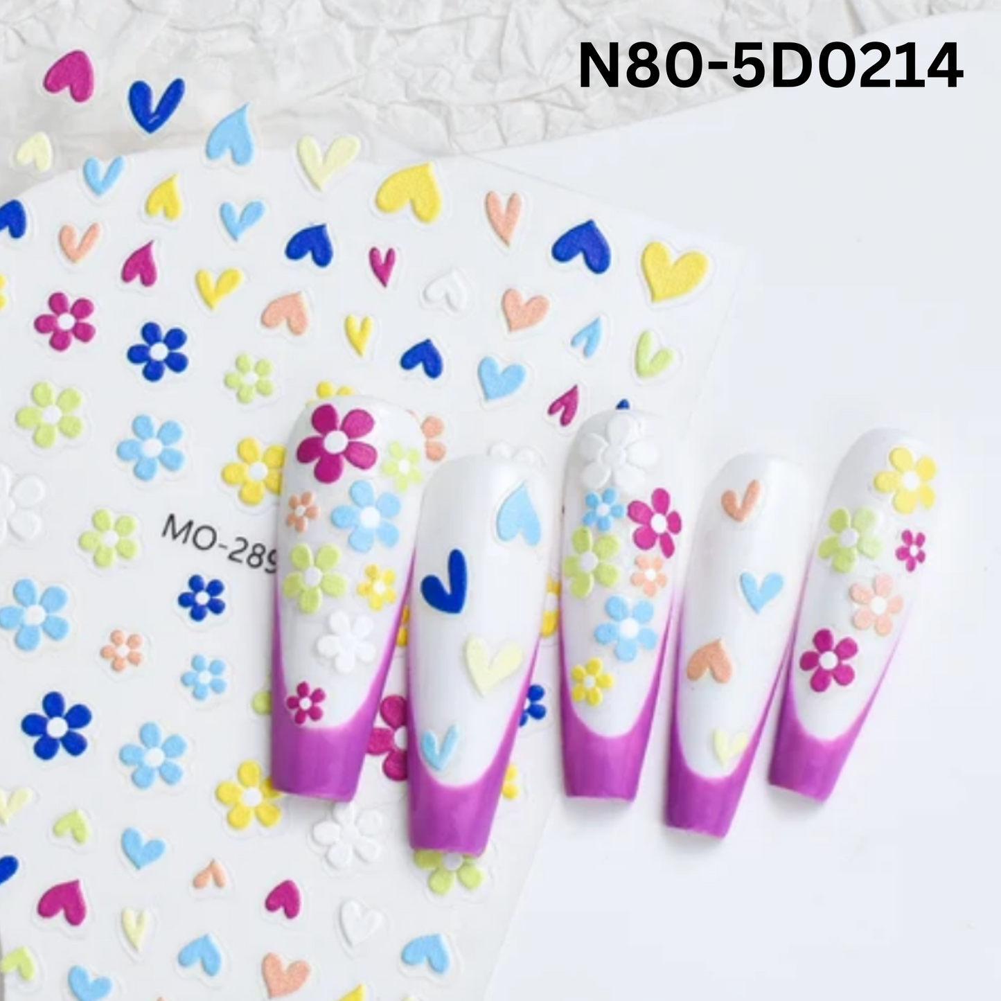 5D Embossed Daisy Nail Art Sticker, Flower Nail Stickers