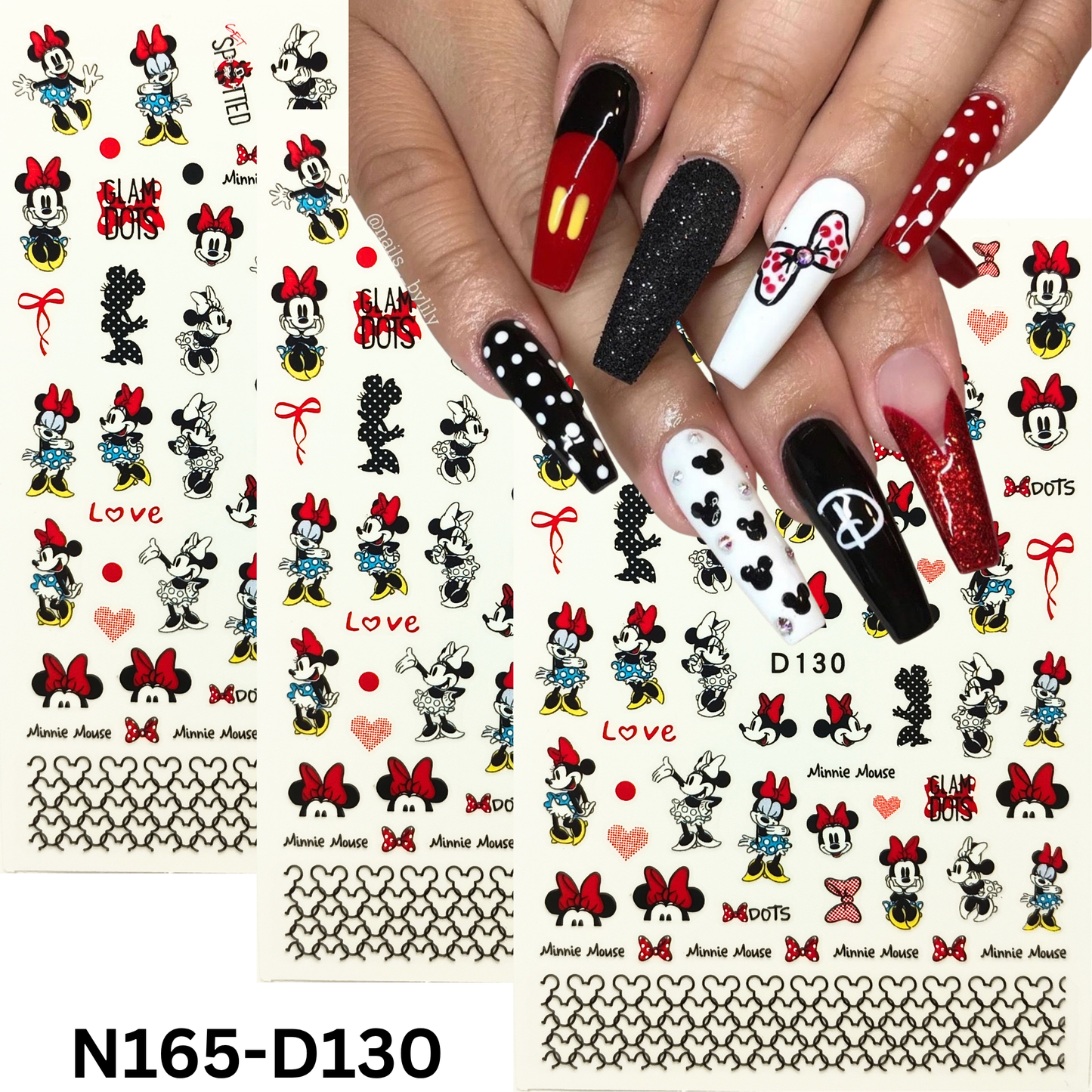 Disney-Inspired Mickey Minnie Nail Stickers – Cute Nail Accessories