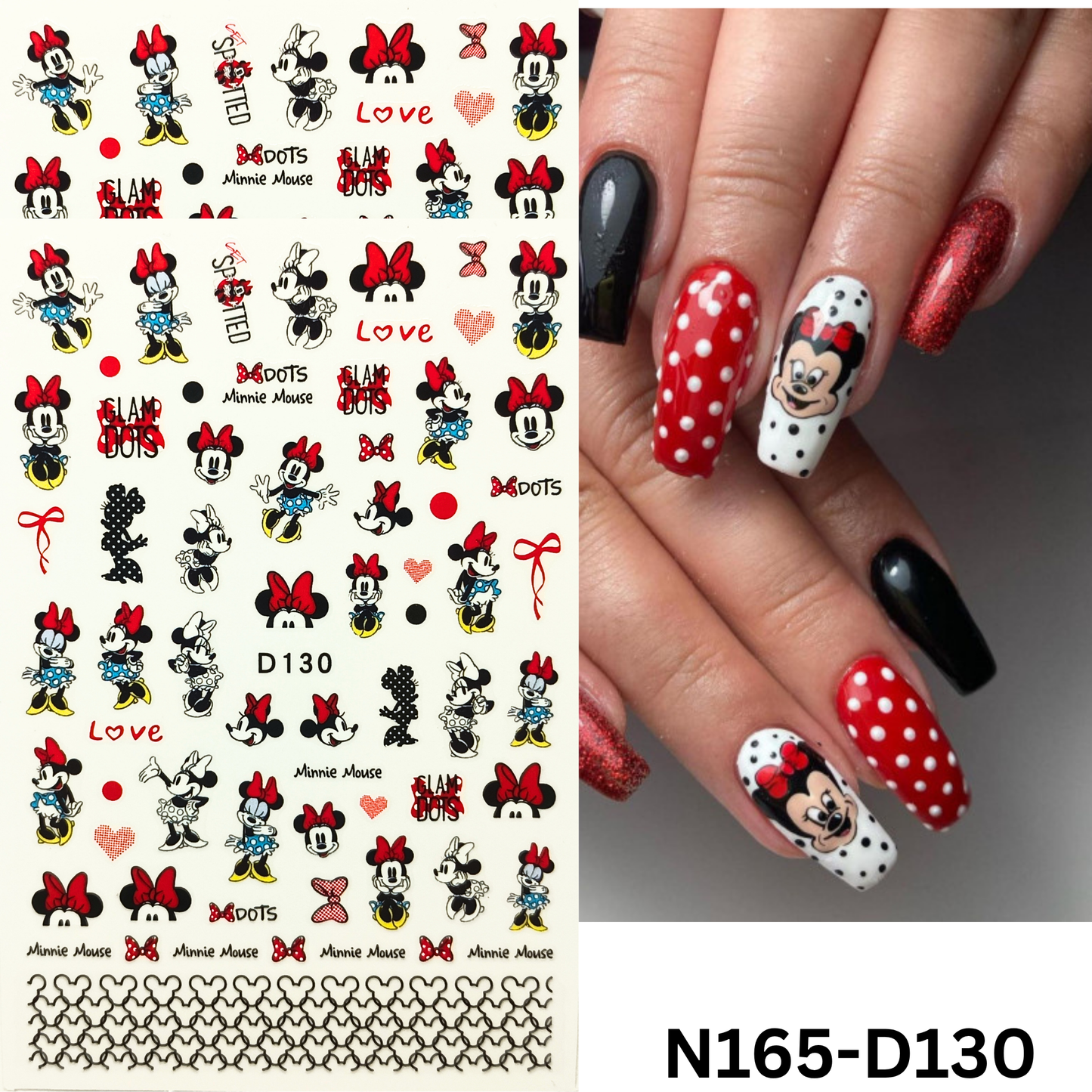 Disney-Inspired Mickey Minnie Nail Stickers – Cute Nail Accessories