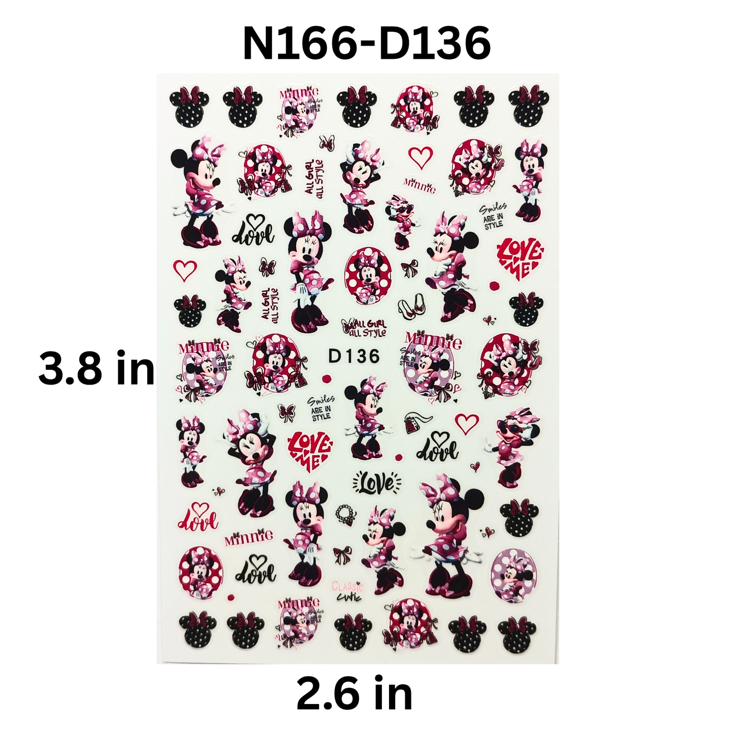 Cute Cartoon Mickey & Minnie Nail Stickers – Fun Nail Art for Girls