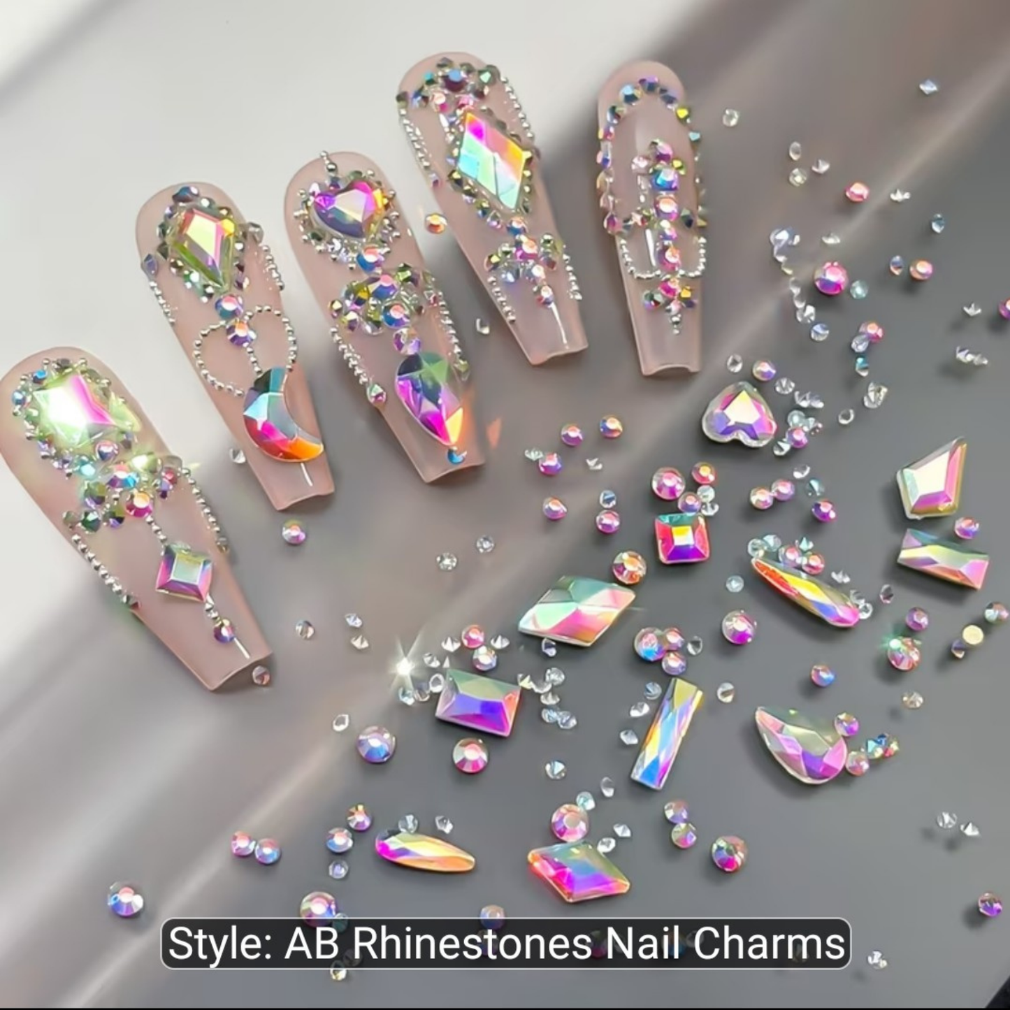 Crystal Glass 3560 Pcs Rhinestones Flatback Gems Set Mixed Shapes with Picker Pencil Tweezers Tool Kit Nail Art Craft DI