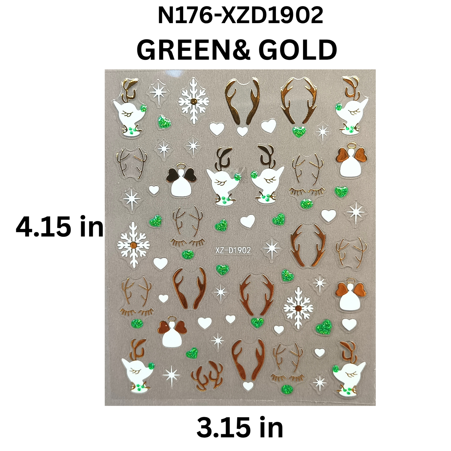 Christmas Reindeer 3D Nail Stickers – Cute Holiday Nail Art