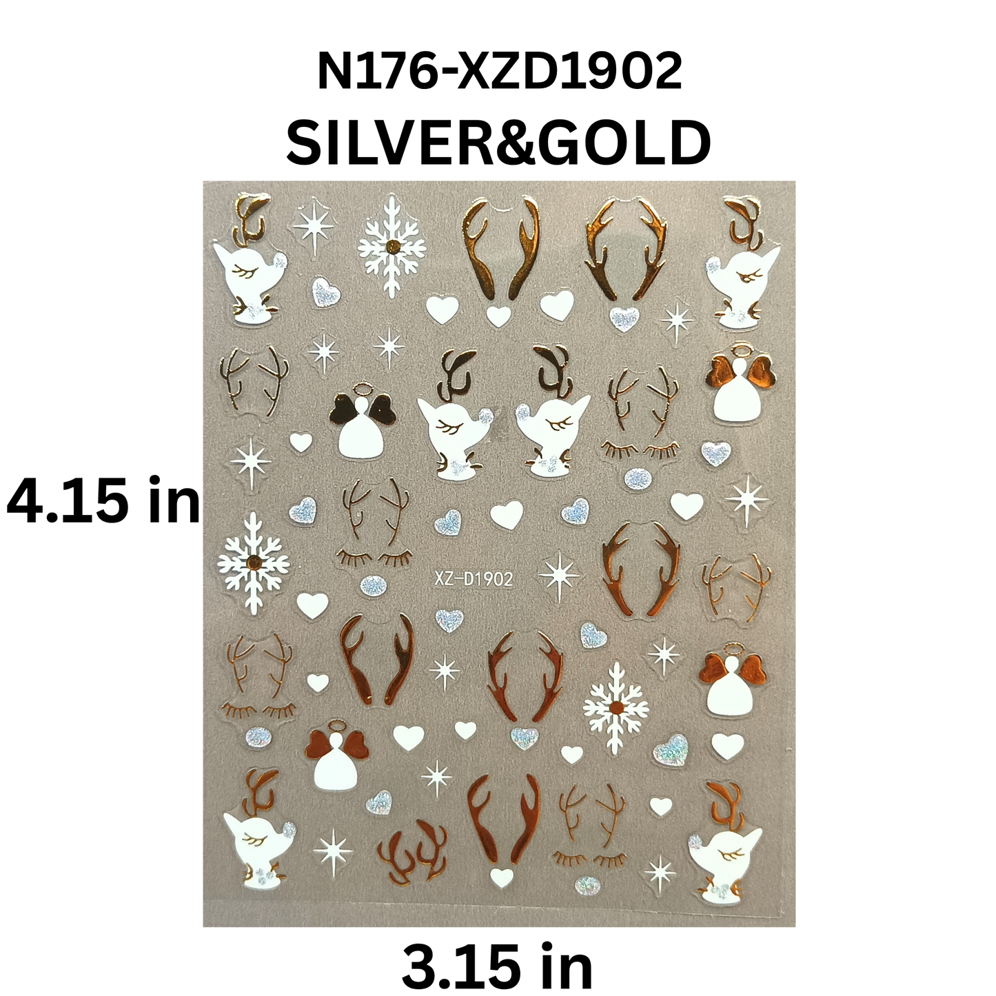 Christmas Reindeer 3D Nail Stickers – Cute Holiday Nail Art