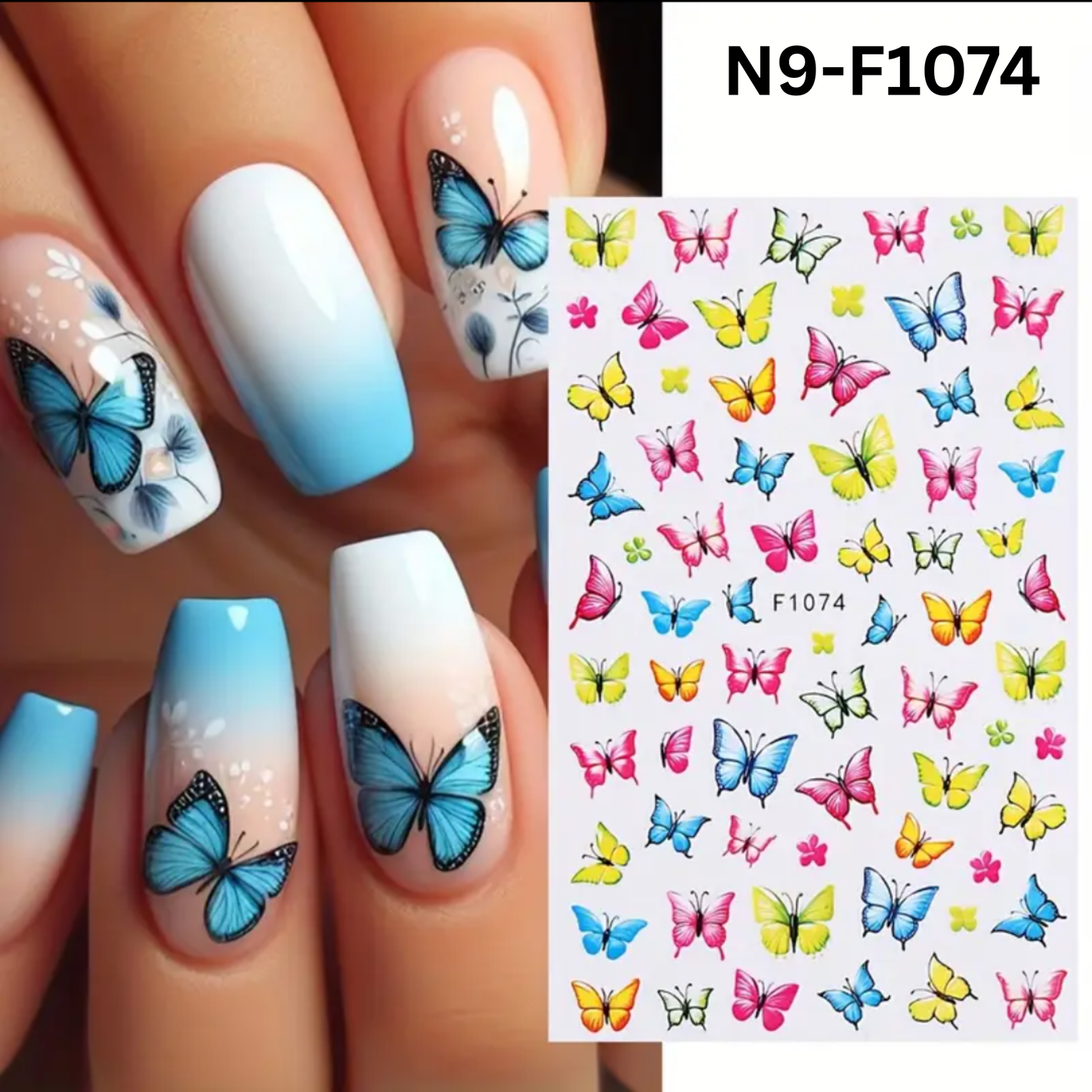 3D Butterfly Nail Stickers Nail Art Decals for Manicure Nail Design Multi Color Butterfly Nail Stickers