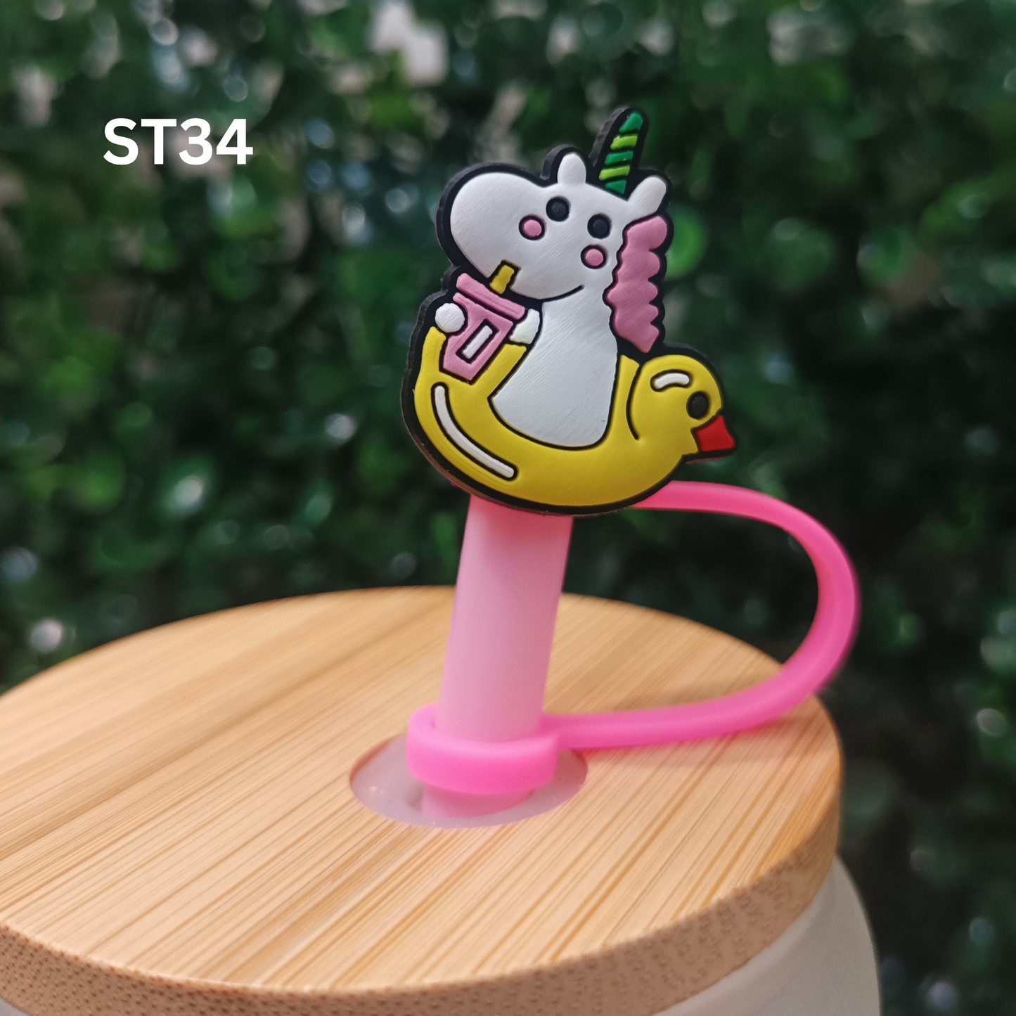 Unicorn Straw Toppers 8mm – Magical Reusable Silicone Covers for Tumblers & Cups | Cute & Whimsical Drink Accessories