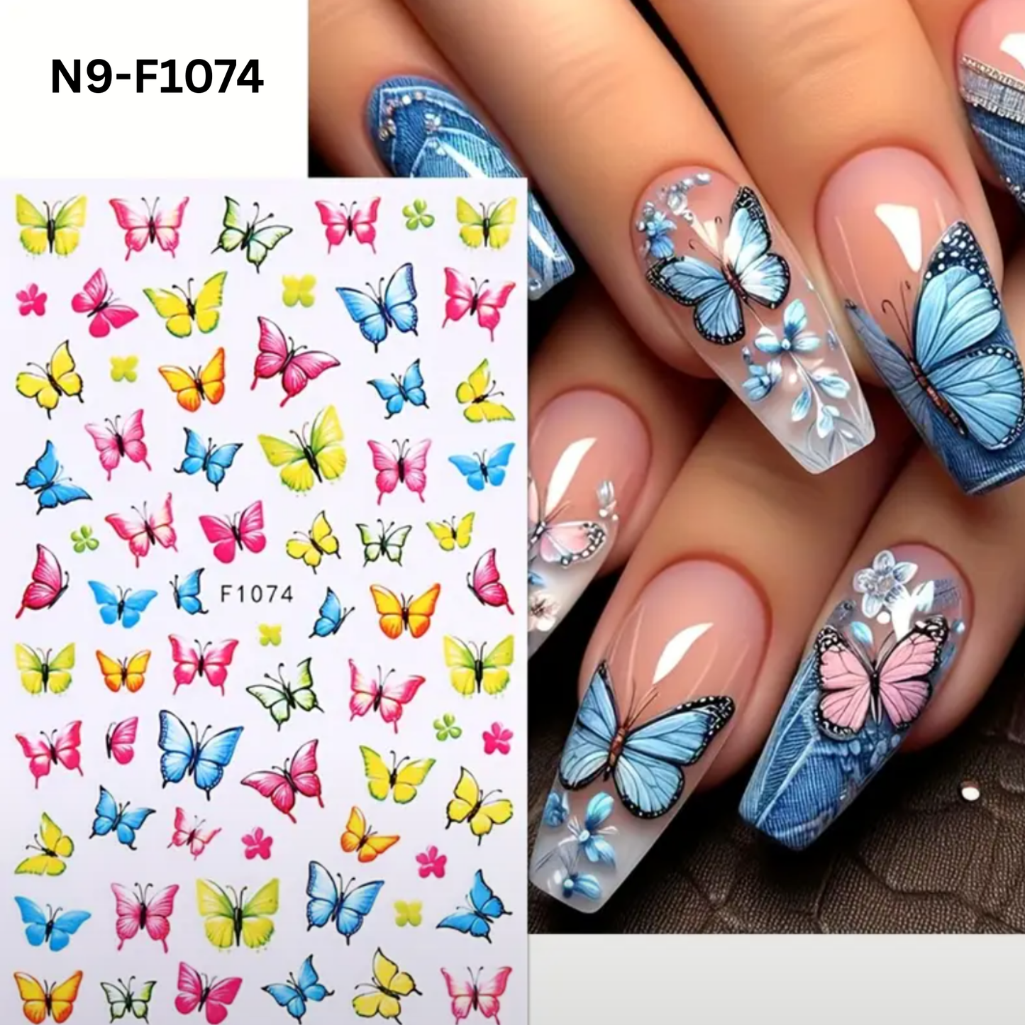 3D Butterfly Nail Stickers Nail Art Decals for Manicure Nail Design Multi Color Butterfly Nail Stickers