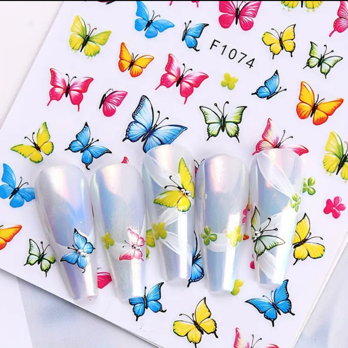 3D Butterfly Nail Stickers Nail Art Decals for Manicure Nail Design Multi Color Butterfly Nail Stickers