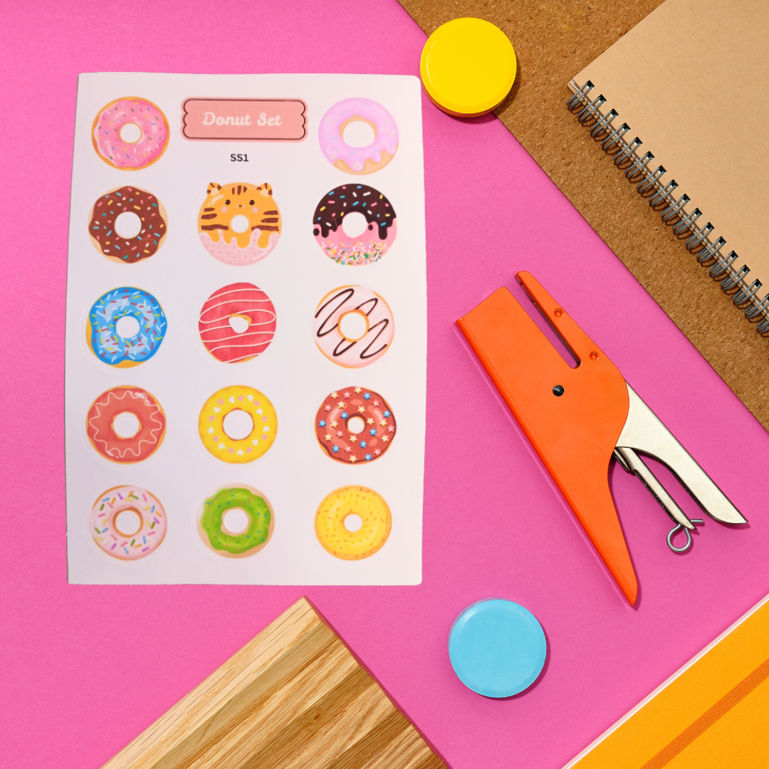 Handmade Donut Sticker Sheet, Cute & Colorful Bakery, Themed Stickers