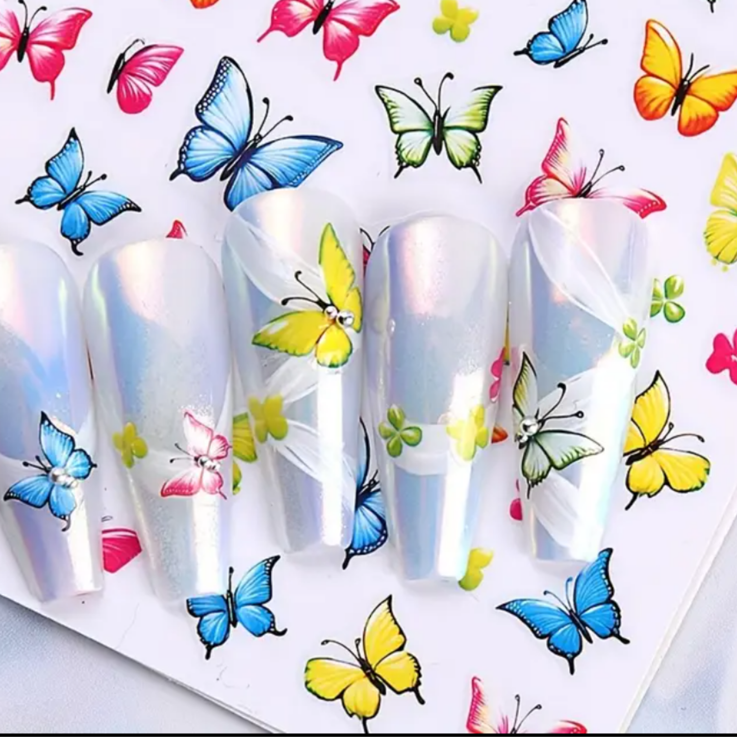 3D Butterfly Nail Stickers Nail Art Decals for Manicure Nail Design Multi Color Butterfly Nail Stickers