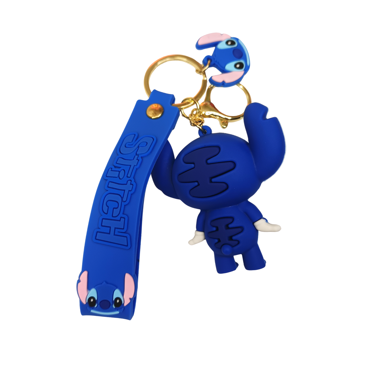 Adorable Blue Stitch Keychain with Strap – Cute Cartoon Bag Charm & Gift Idea