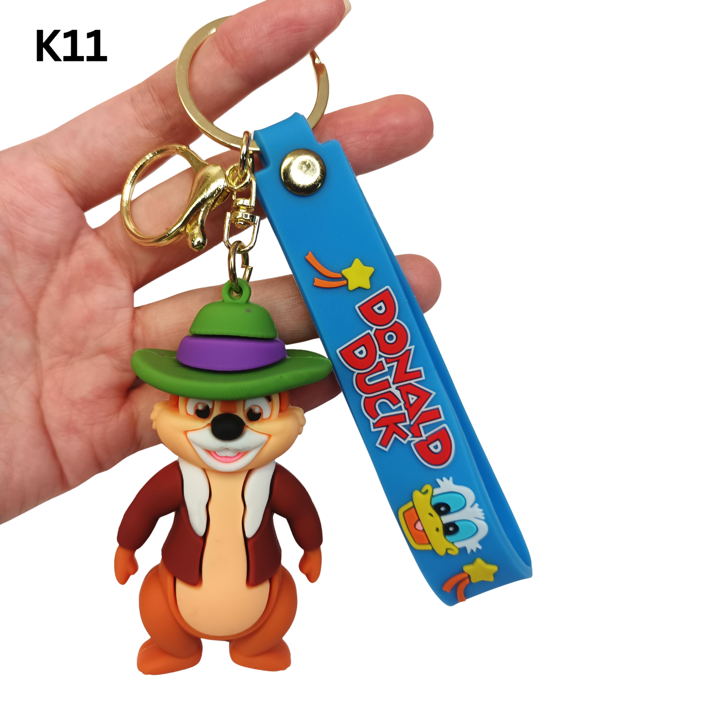 Cute Chipmunk Keychain Cartoon Animal Keyring Silicone Bag Charm Wrist Strap Gift