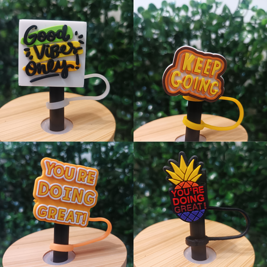 Positive Message Straw Topper – Tumbler Accessory 10mm