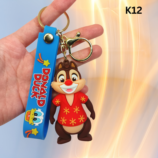Cartoon Chipmunk Keychain Cute Animal Bag Charm Silicone Wrist Strap