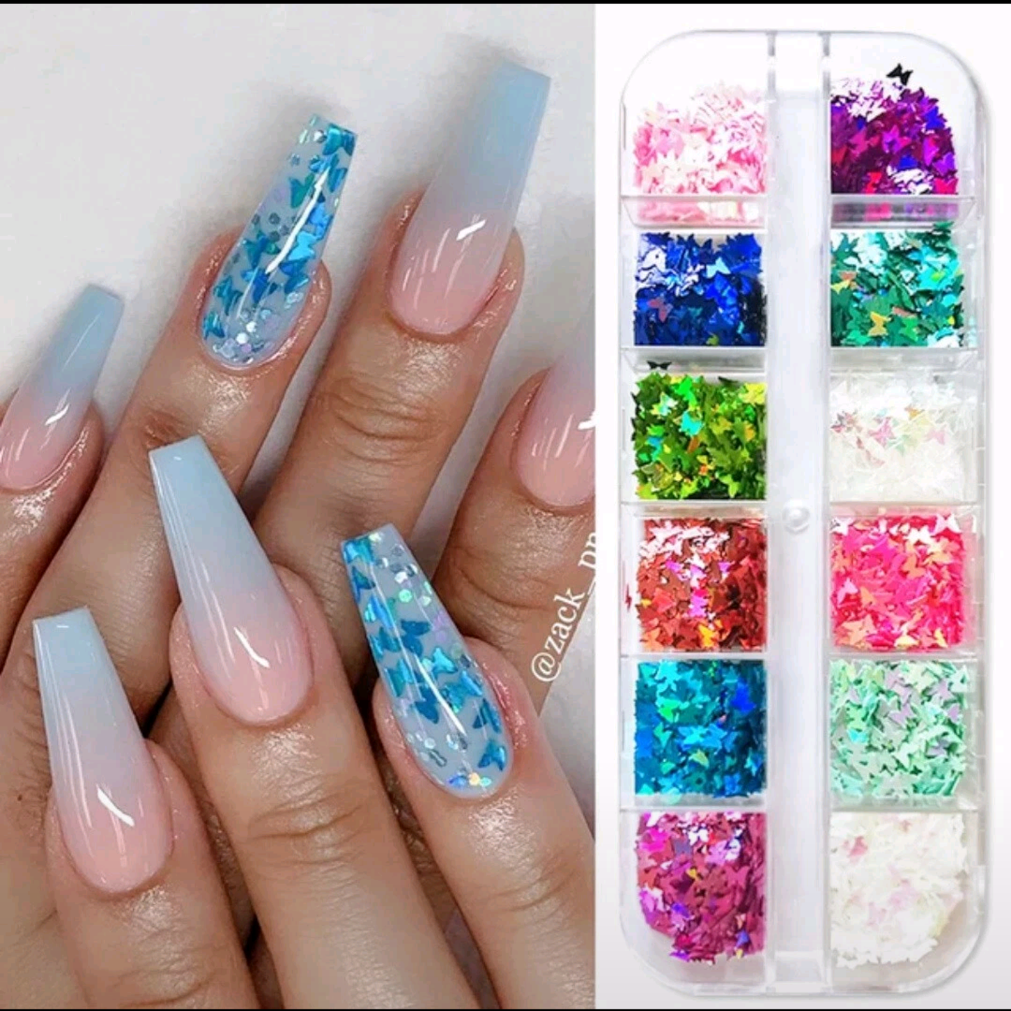 Nail Glitter Sequins Holographic Laser Butterfly Flakes Nail Art 3D Decoration
