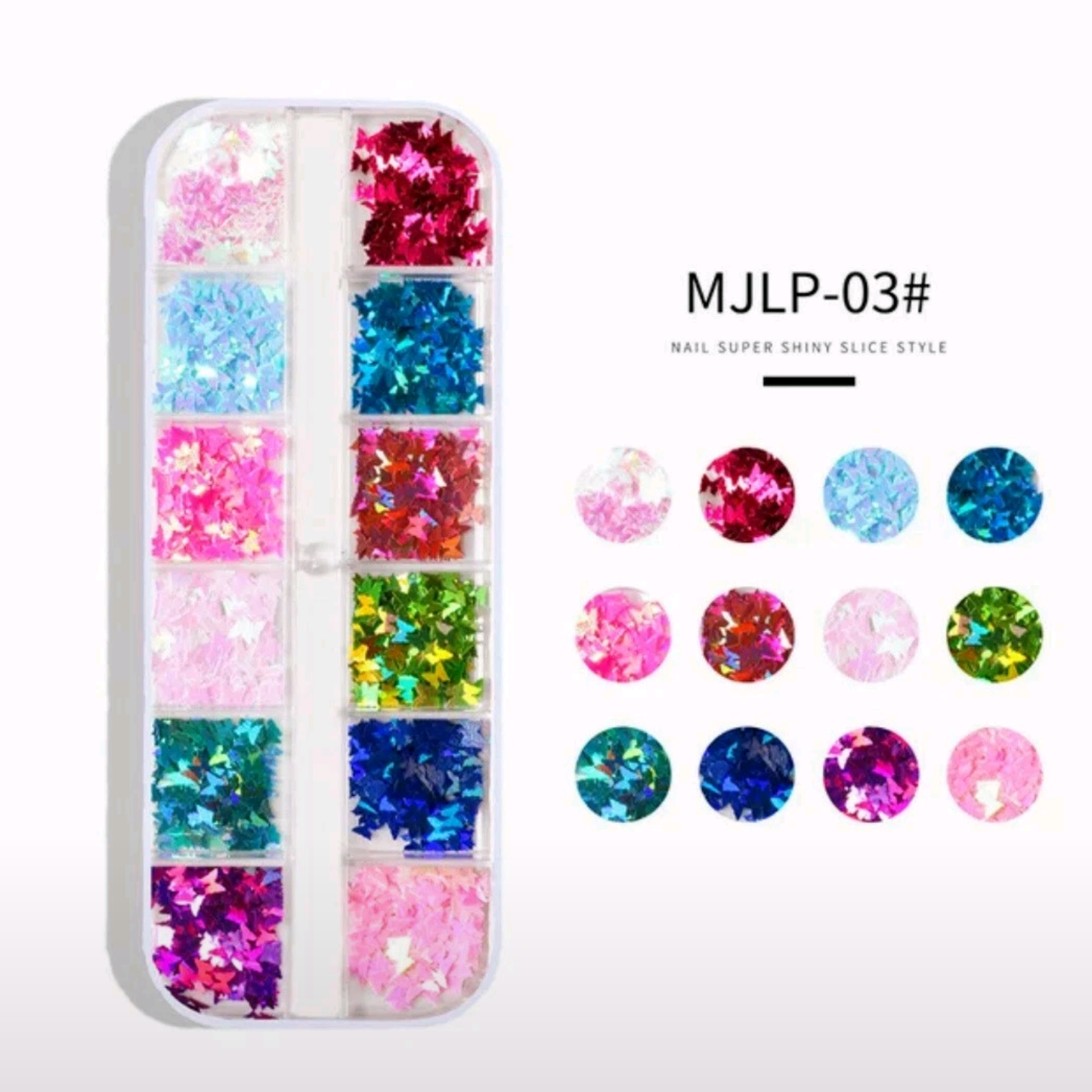Nail Glitter Sequins Holographic Laser Butterfly Flakes Nail Art 3D Decoration
