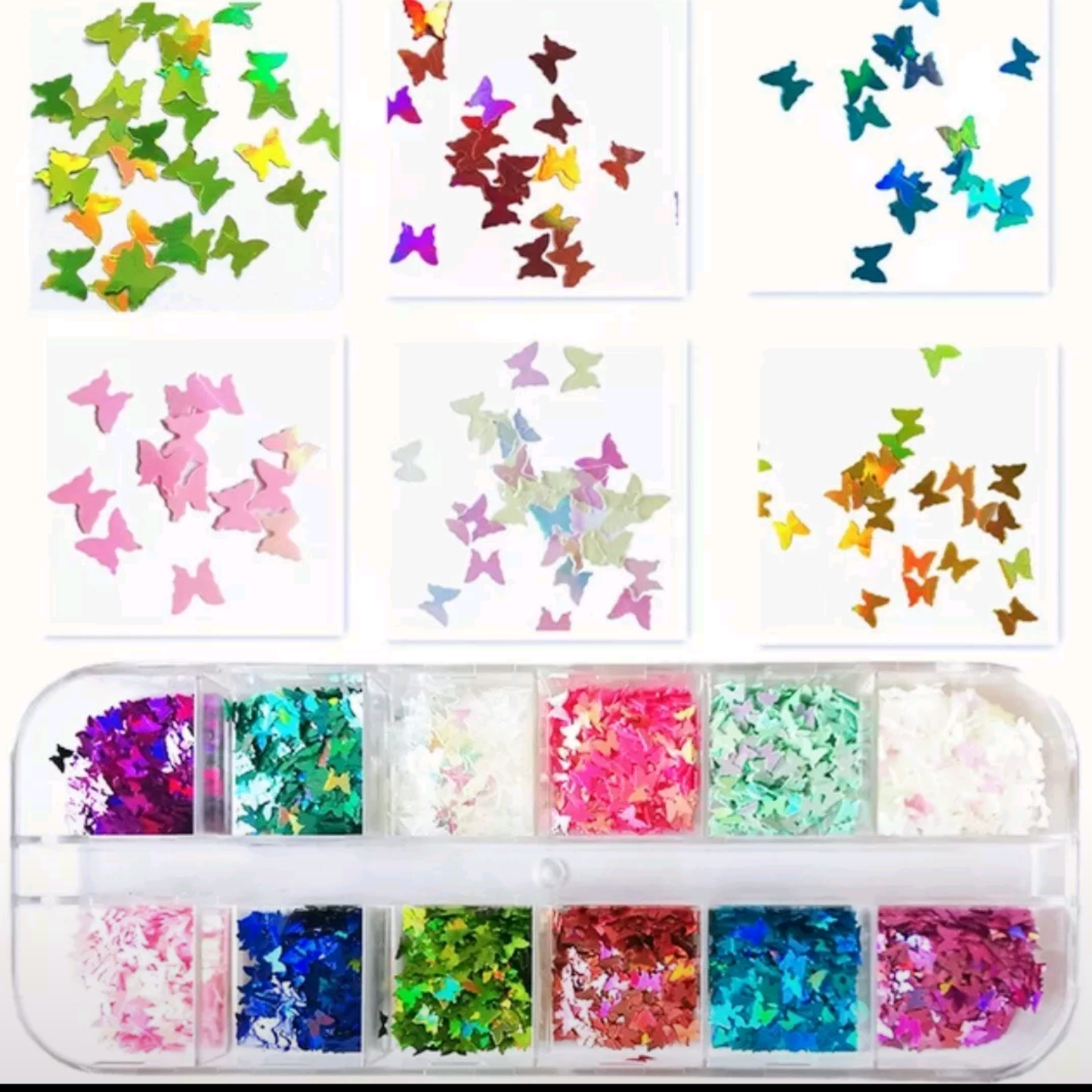 Nail Glitter Sequins Holographic Laser Butterfly Flakes Nail Art 3D Decoration