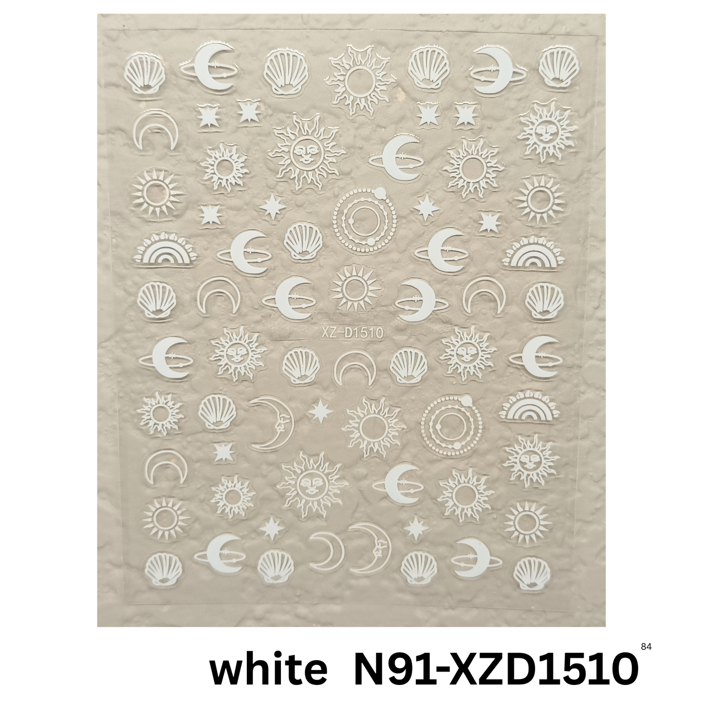 Sun Moon Star Nail Art Stickers - Celestial Theme Nail Decals for DIY Manicure