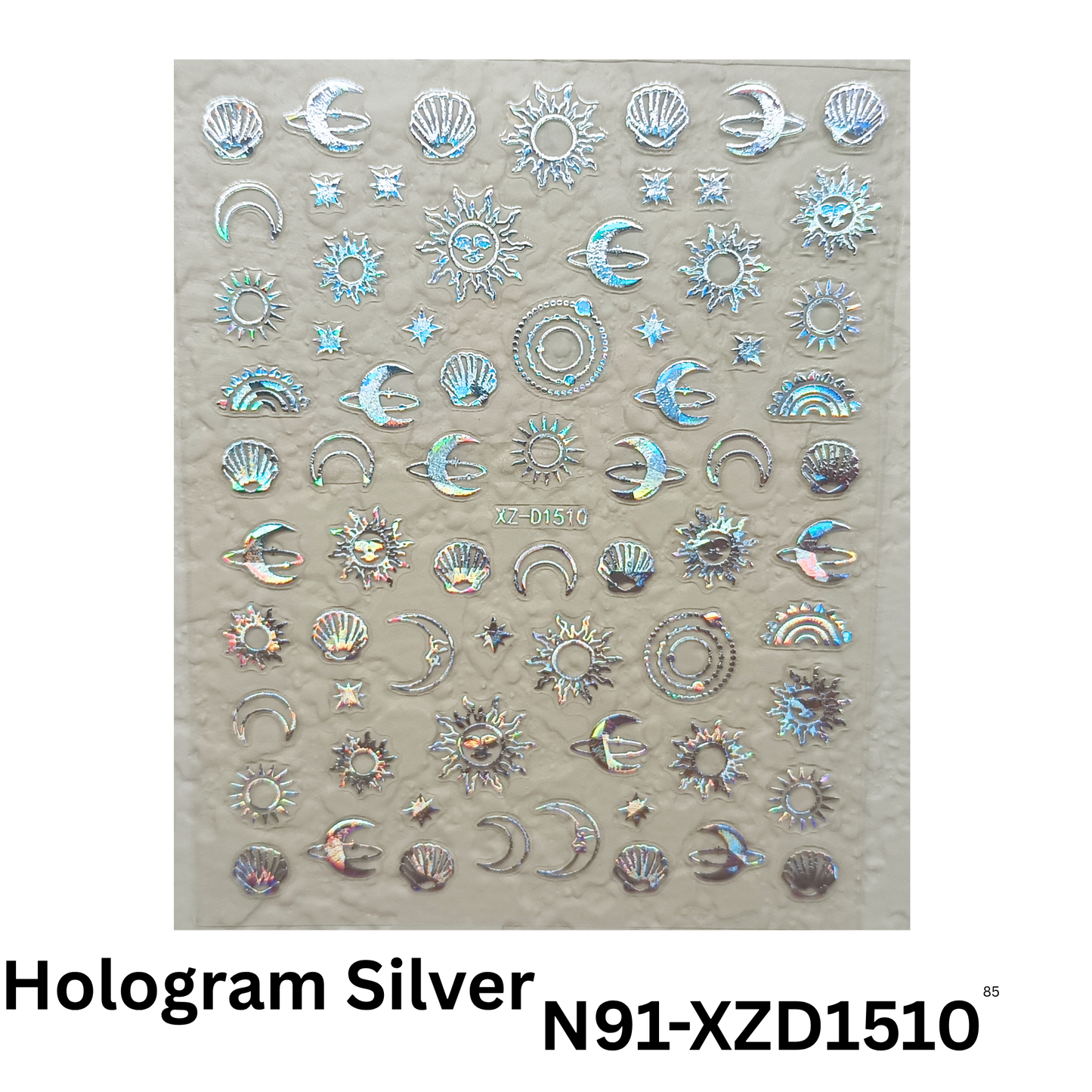 Sun Moon Star Nail Art Stickers - Celestial Theme Nail Decals for DIY Manicure