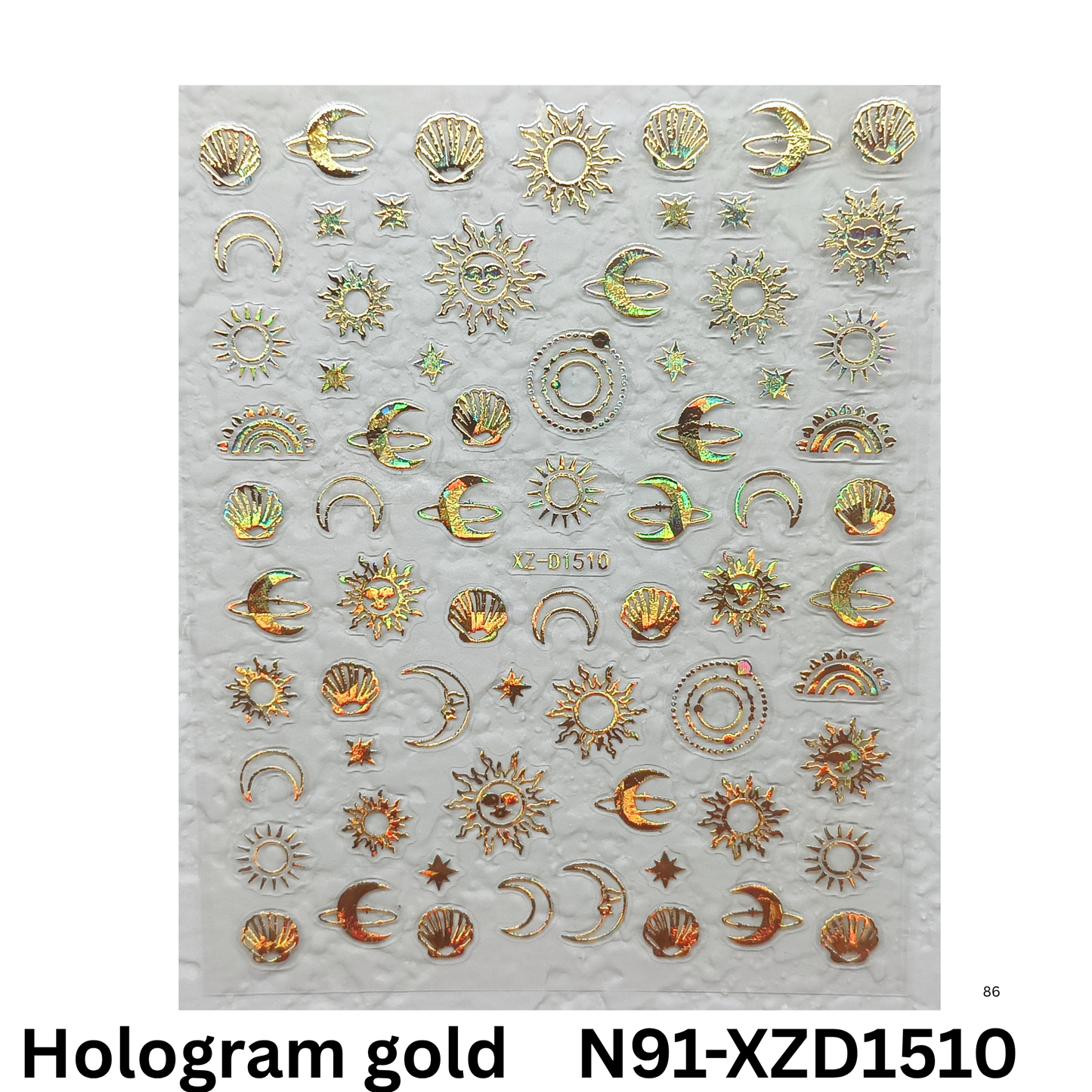 Sun Moon Star Nail Art Stickers - Celestial Theme Nail Decals for DIY Manicure
