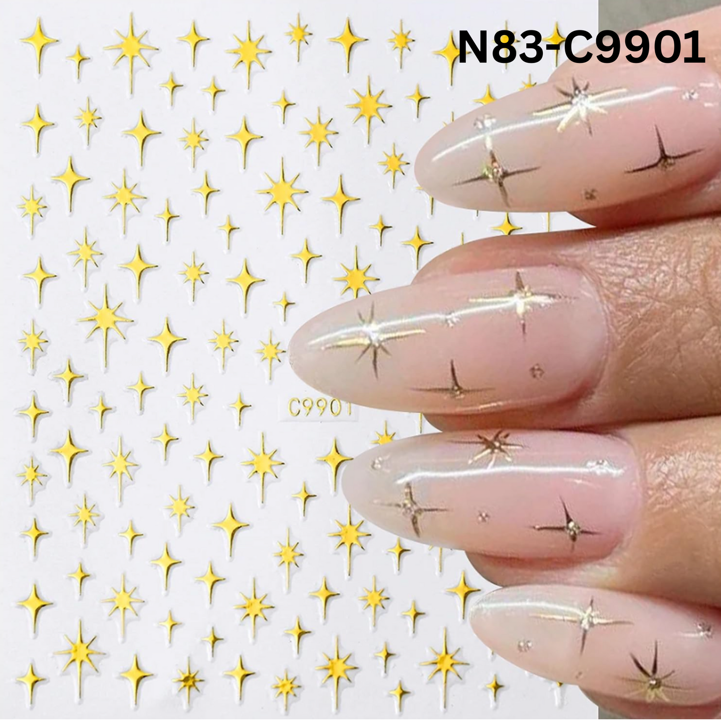 3D Star Nail Stickers-Design Decals for Nails, Nail Art Design Decoration Accessories