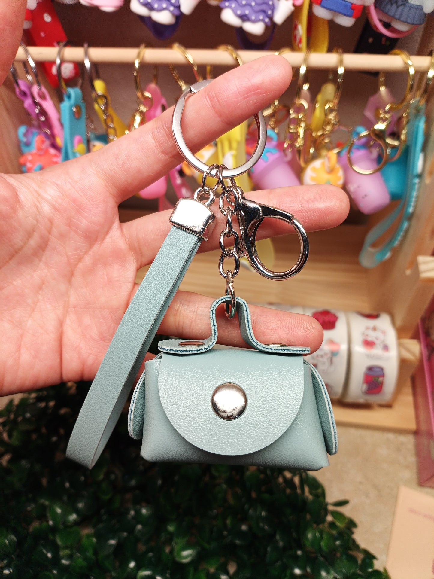 Mini bags with personalized keychains