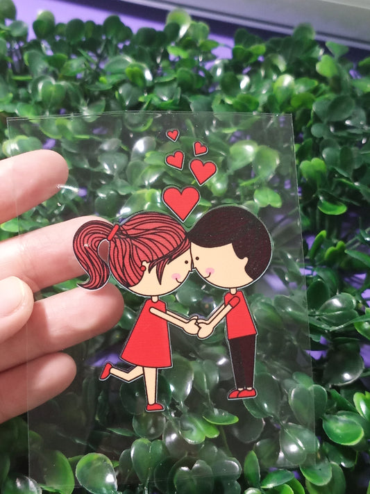 Romantic Love UV DTF Transfer – High-Quality Waterproof Decal – Easy to Apply