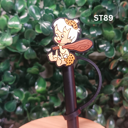 Caveman Boy Straw Topper with Club - 10mm Silicone Dust Plug for 30oz 40oz Tumbler