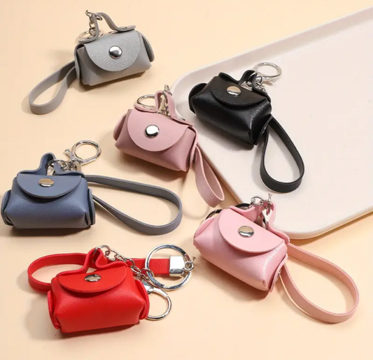 Mini bags with personalized keychains