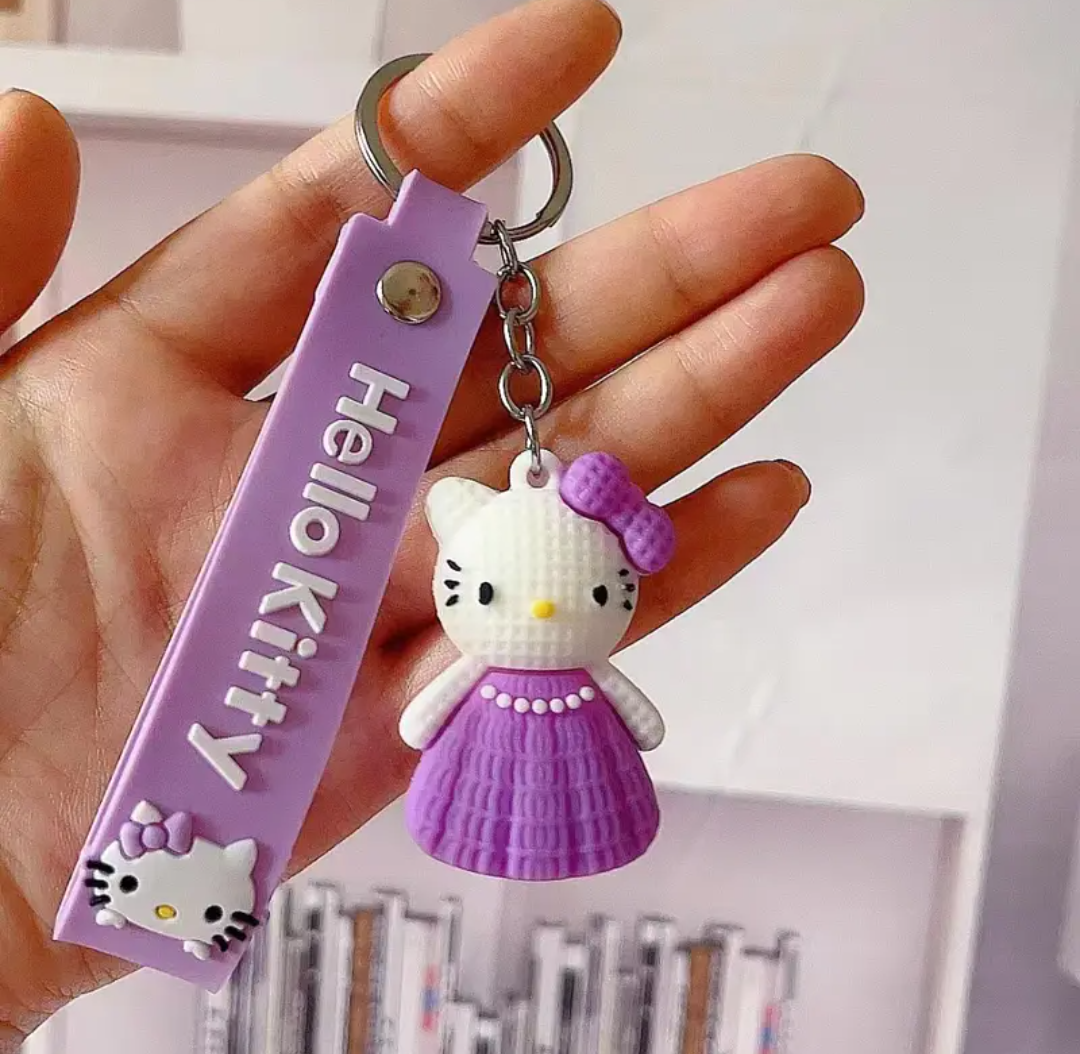 Cute Cartoon Hello Kitty with Dress Keychain