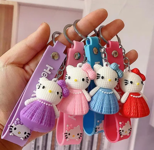 Cute Cartoon Hello Kitty with Dress Keychain