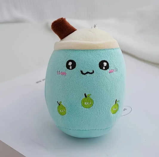 MINT MILK TEA CUP PLUSH KEYCHAIN