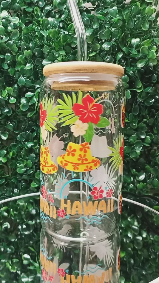 Hawaii Glass Cup 16 oz, 20oz